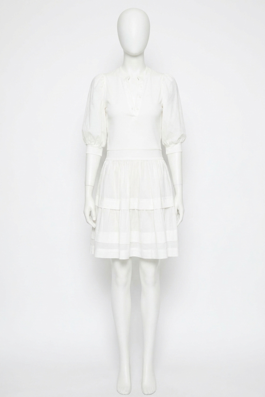 NEW SIX/FIFTY annabelle mixed media dress in white